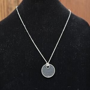 Alfani Silver-Tone Faux-Leather Circle Long Pendant Necklace, 24" + 2" extender